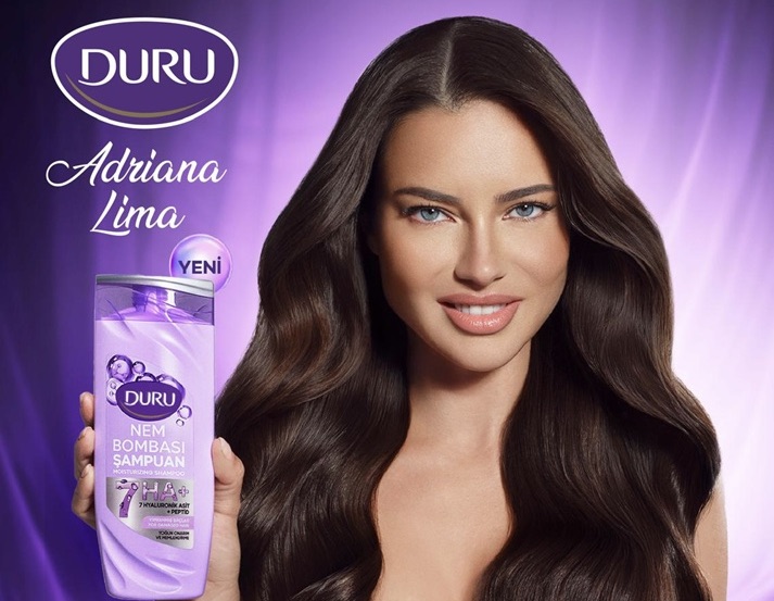 Adriana Lima, Duru Nem Bombası Şampuan Serisi’nin Marka Yüzü Oldu